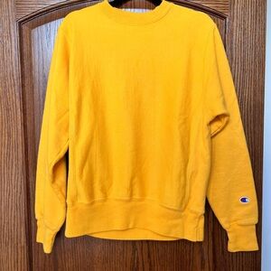 Champion Men's Crewneck Sweater in Bright Yellow